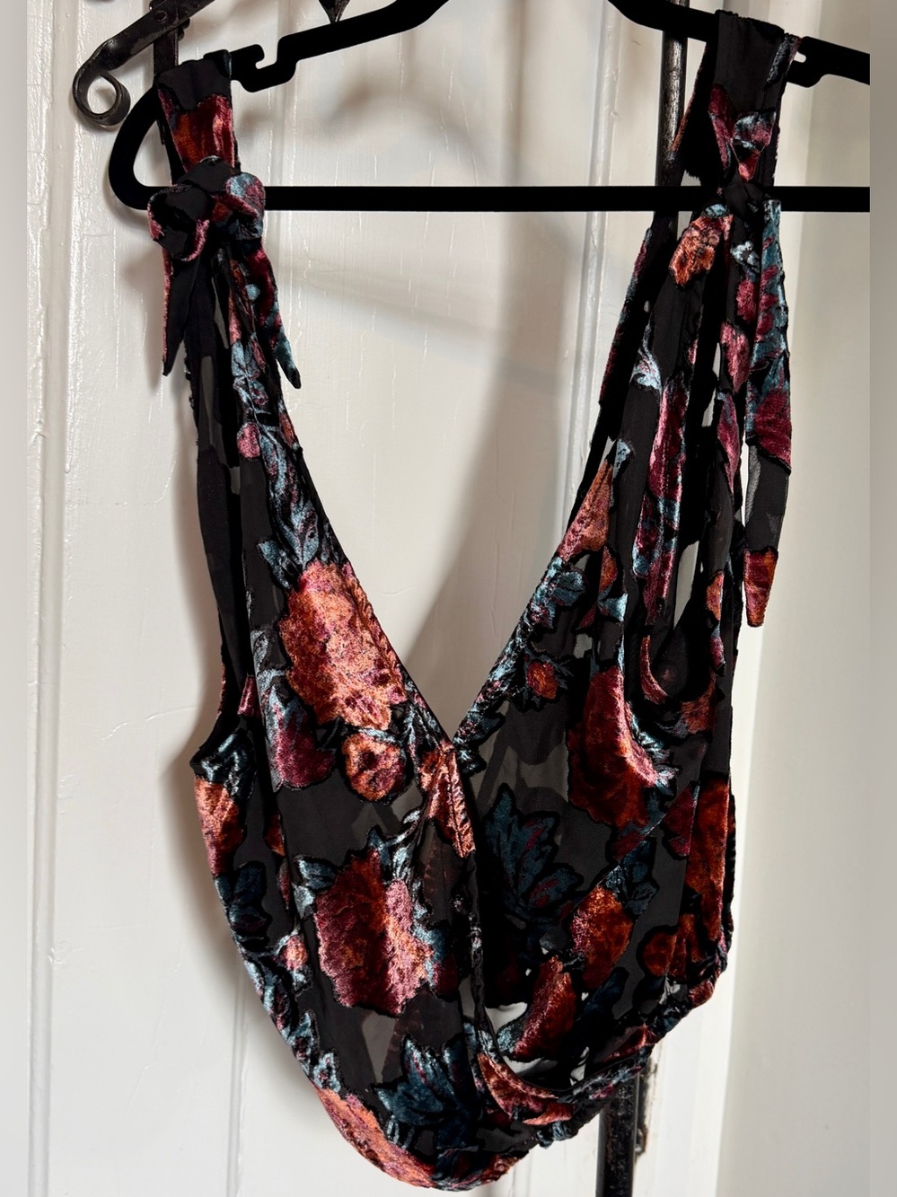 Free People, shear, deep V tank top.